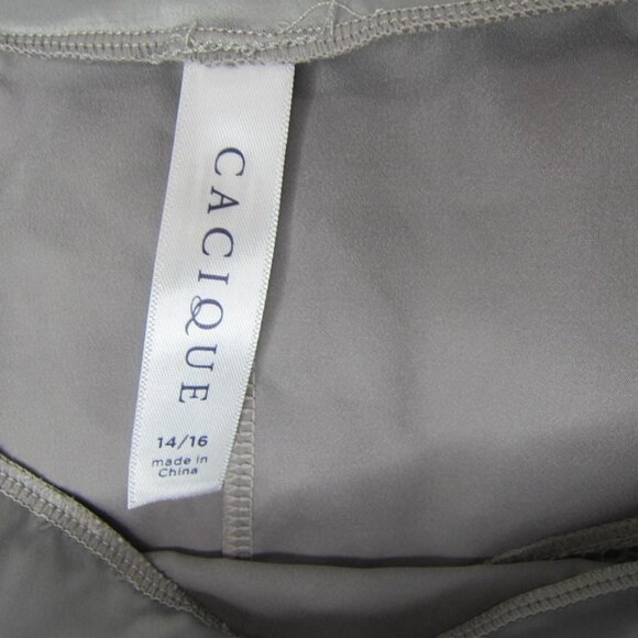 Cacique Shiny Gray Satin Lace-Trim Full Brief Panty ~ Plus Size 14/16 New! - Picture 5 of 7